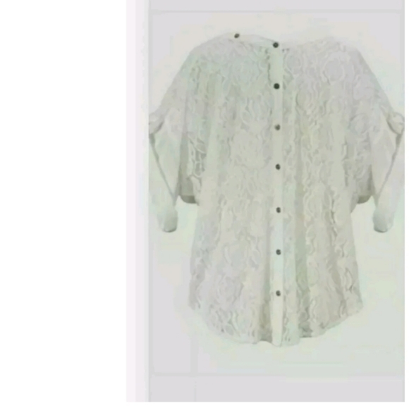 Final $4 Monroe & Main "Lace Back Blouse" Sz. M Ivory - Picture 4 of 5